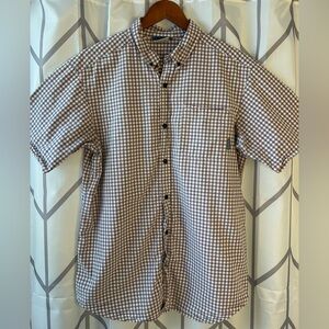 Columbia Men's Checkered Button-Down Shirt - blue red and White